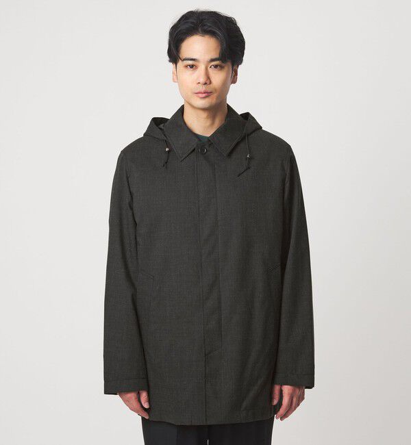 UNITED ARROWS green label relaxing「ルミレットウール TAION フード バルカラーコート -撥水-」|ステンカラーコート|