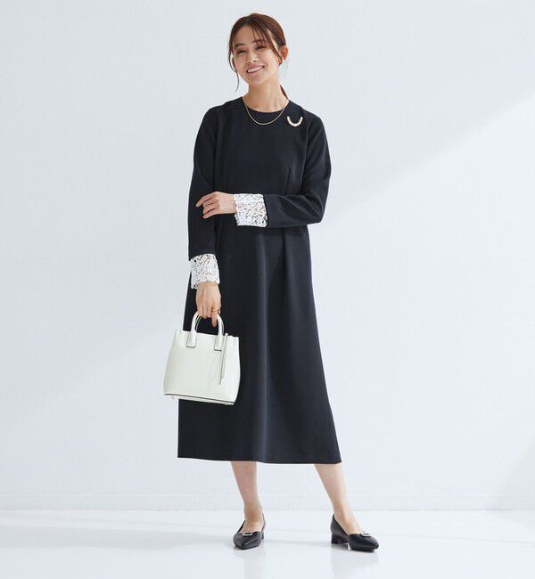 UNITED ARROWS green label relaxing「［size SHORTあり］ソデレース 2WAY ワンピース」|ワンピース|NAVY