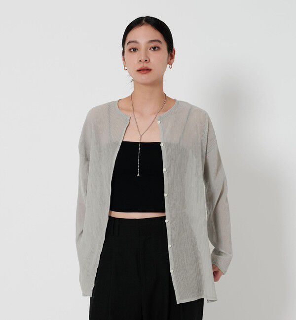 BEAUTY&YOUTH UNITED ARROWS「クレープ クルーネックカーディガン」|カーディガン|