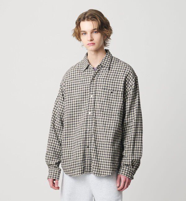 MONKEY TIME「ディストレスト ネル チェック シャツ」|シャツ・ブラウス|