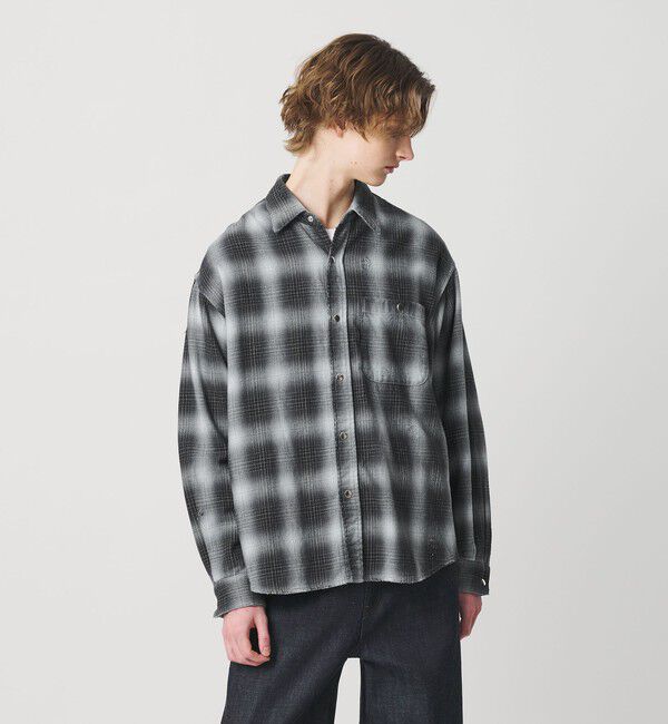 MONKEY TIME「ディストレスト ネル チェック シャツ」|シャツ・ブラウス|
