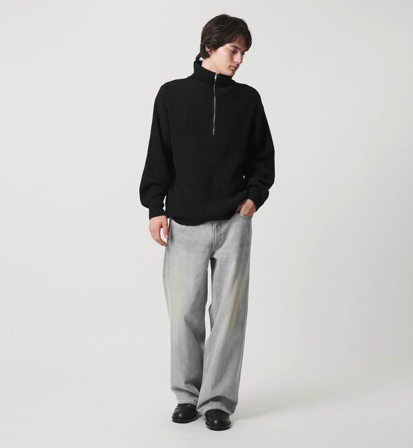 MONKEY TIME「バルキー アゼ ハーフジップ ニット」|ニット・セーター|