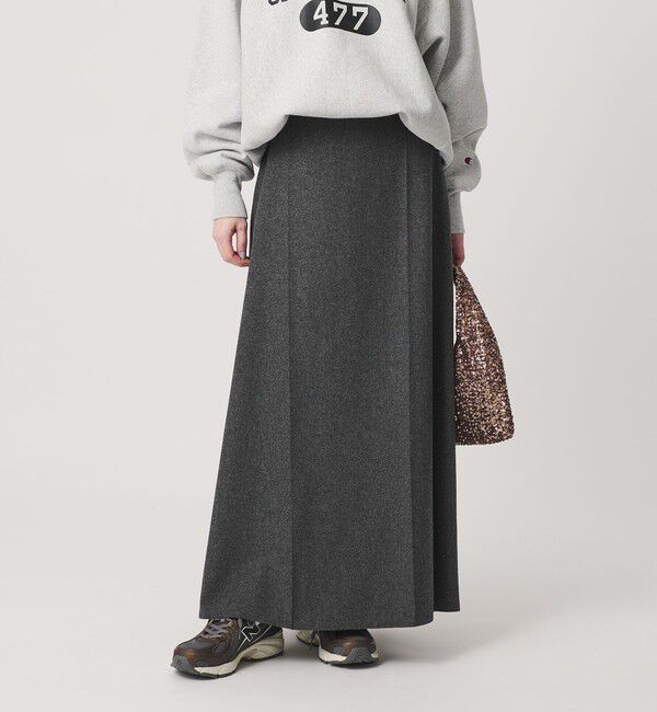BEAUTY&YOUTH UNITED ARROWS「毛ポリエステル フランネル プレスフレアスカート」|フレア|MD.GRAY