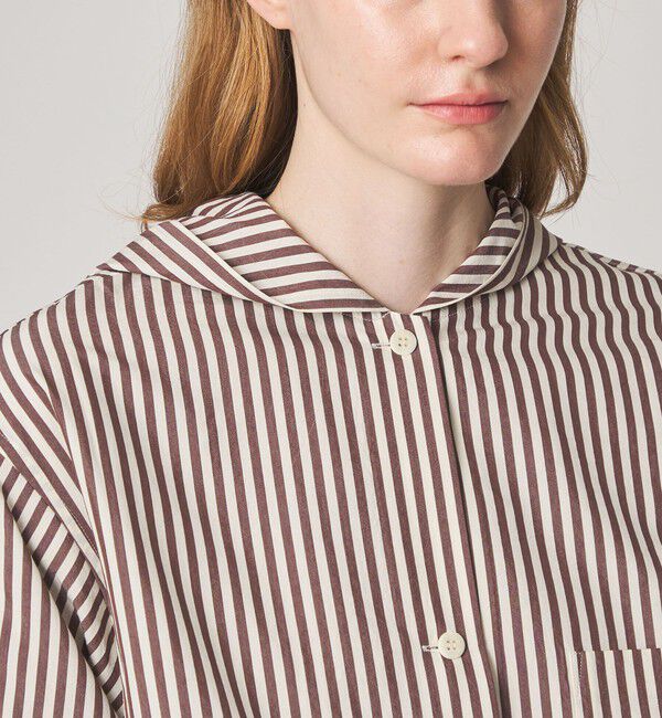 STEVEN ALAN「＜Steven Alan＞コットン キュプラ ストライプ フード シャツ」|シャツ・ブラウス|