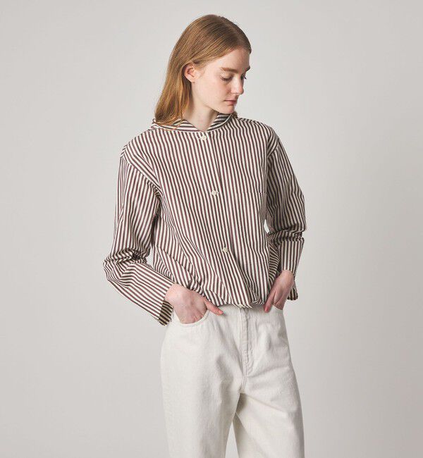 STEVEN ALAN「＜Steven Alan＞コットン キュプラ ストライプ フード シャツ」|シャツ・ブラウス|