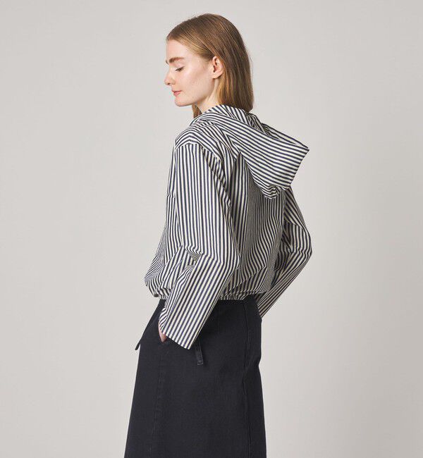 STEVEN ALAN「＜Steven Alan＞コットン キュプラ ストライプ フード シャツ」|シャツ・ブラウス|