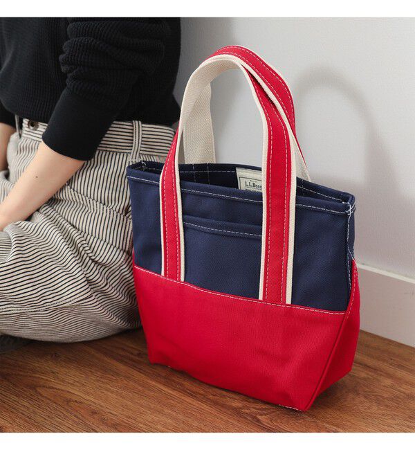BEAMSBOY「L.L.Bean / Deep Bottom Deluxe Boat and Tote S」|トートバッグ|NAVY/RED