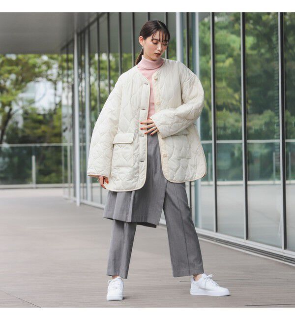 Ray BEAMS 「キルティング ノーカラー ブルゾン」|ブルゾン・スタジャン|