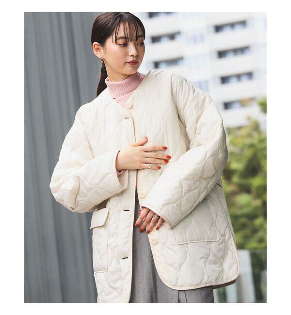 Ray BEAMS 「キルティング ノーカラー ブルゾン」|ブルゾン・スタジャン|