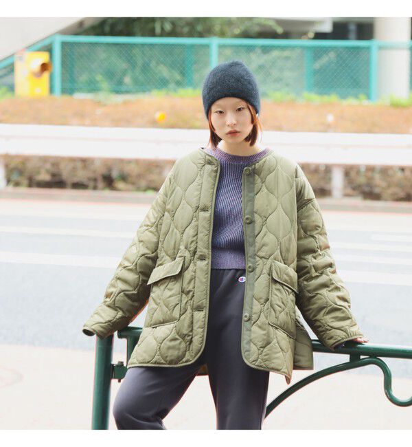 Ray BEAMS 「キルティング ノーカラー ブルゾン」|ブルゾン・スタジャン|