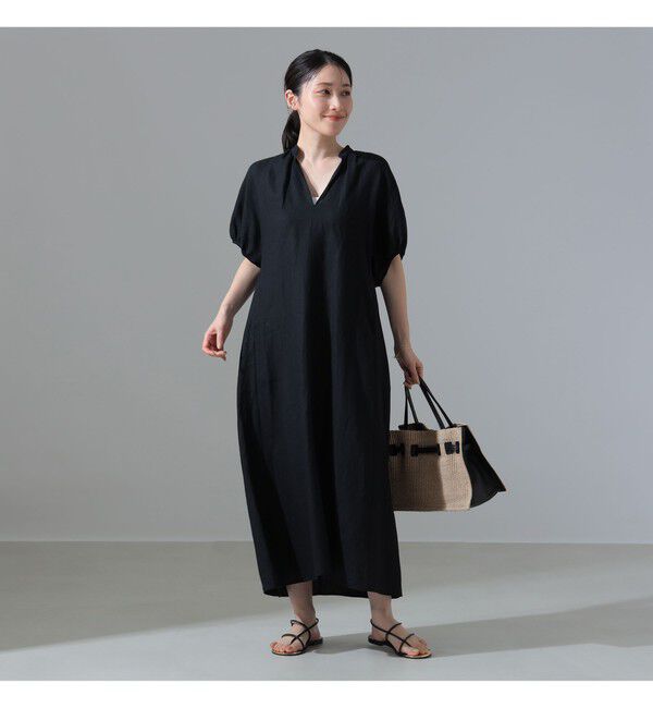 Demi-Luxe BEAMS 「TICCA / リネン バルーンスリーブ ワンピース」|ワンピース|