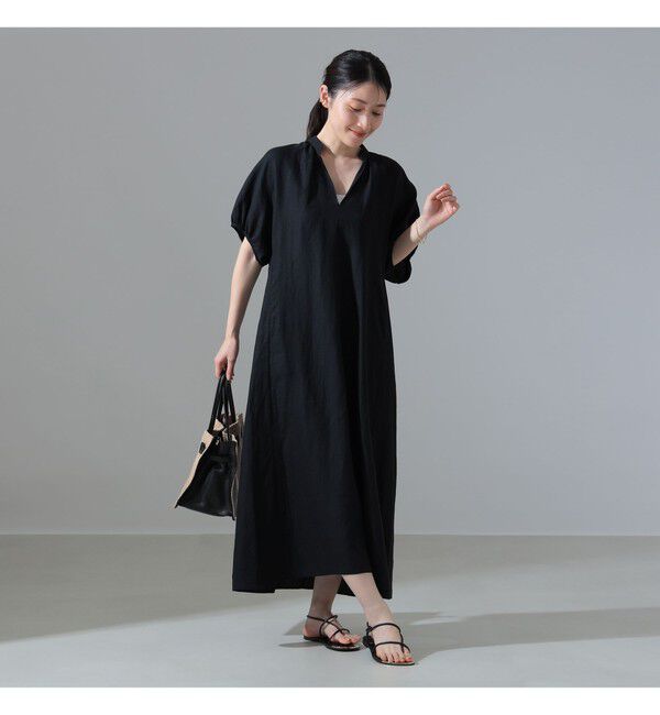 Demi-Luxe BEAMS 「TICCA / リネン バルーンスリーブ ワンピース」|ワンピース|