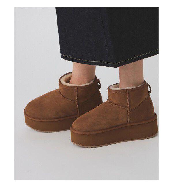 Ray BEAMS 「【WEB限定】EMU / Stinger Micro Flatform」|ショートブーツ|CHESTNUT