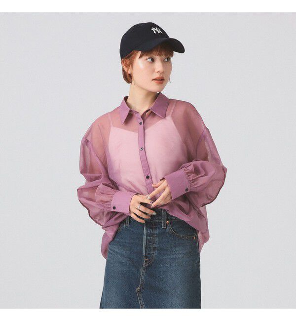 Ray BEAMS 「シアー ボリュームスリーブ シャツ」|シャツ・ブラウス|DK.PINK