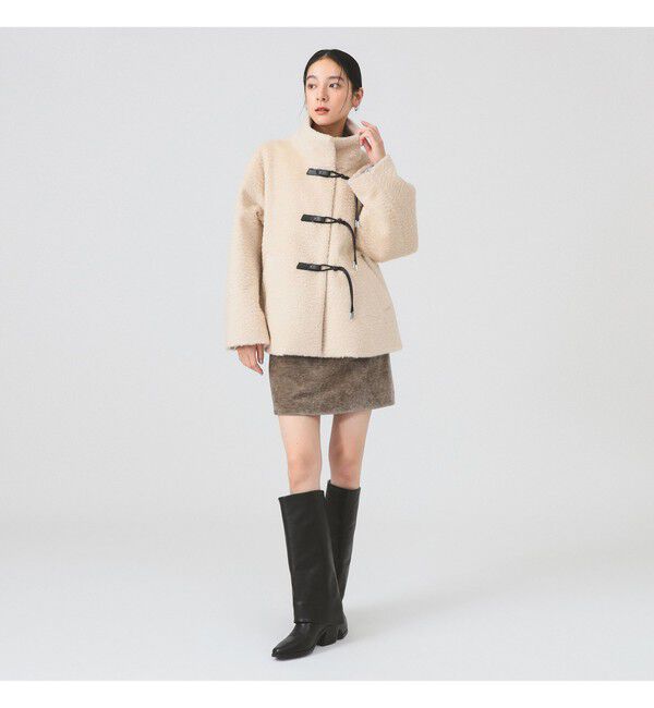 Ray BEAMS 「シャギー トグルボタン ハーフ コート」|ダッフルコート|
