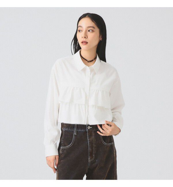 Ray BEAMS 「ティアードクロップド シャツ」|シャツ・ブラウス|