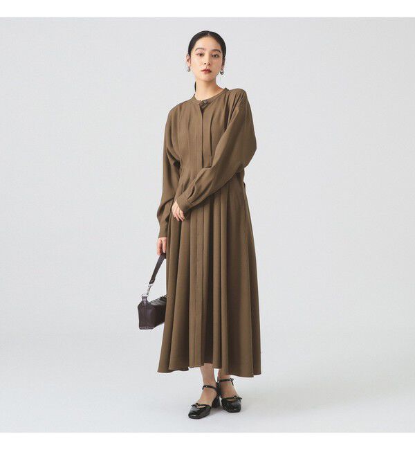 Ray BEAMS 「タックウエスト バンドカラー ワンピース」|ワンピース|BROWN