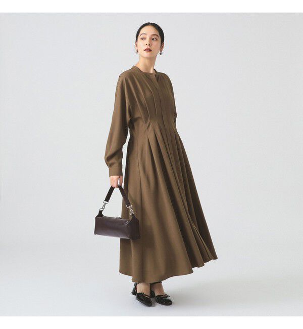 Ray BEAMS 「タックウエスト バンドカラー ワンピース」|ワンピース|