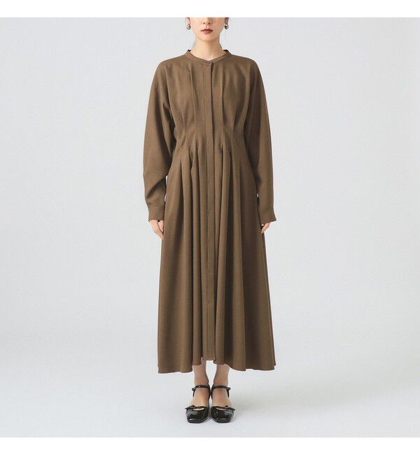 Ray BEAMS 「タックウエスト バンドカラー ワンピース」|ワンピース|