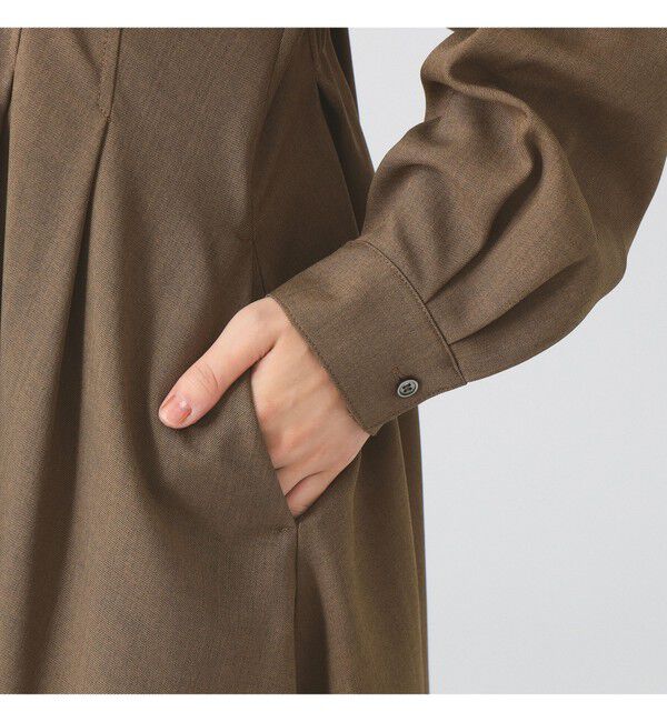 Ray BEAMS 「タックウエスト バンドカラー ワンピース」|ワンピース|