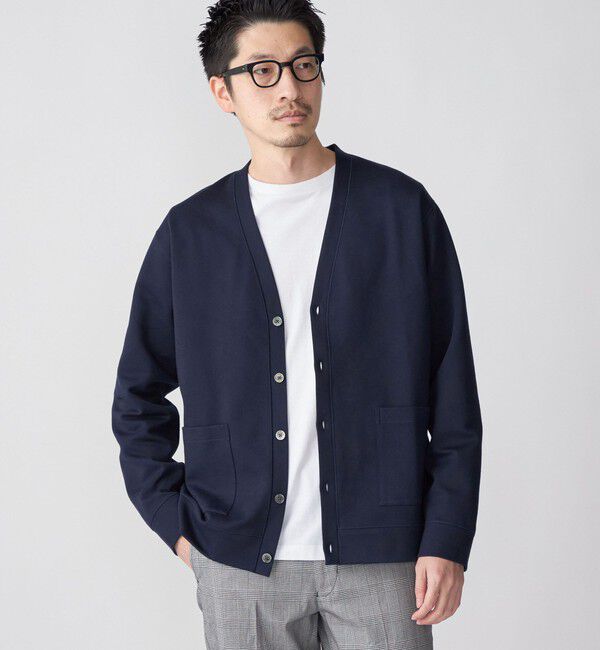 SHIPS「SHIPS: ハイゲージ ダンボールニットカーディガン」|カーディガン|ネイビー