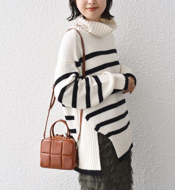 SHIPS for women「〈手洗い可能〉サイド スリット タートル プルオーバー」|ニット・セーター|ホワイト