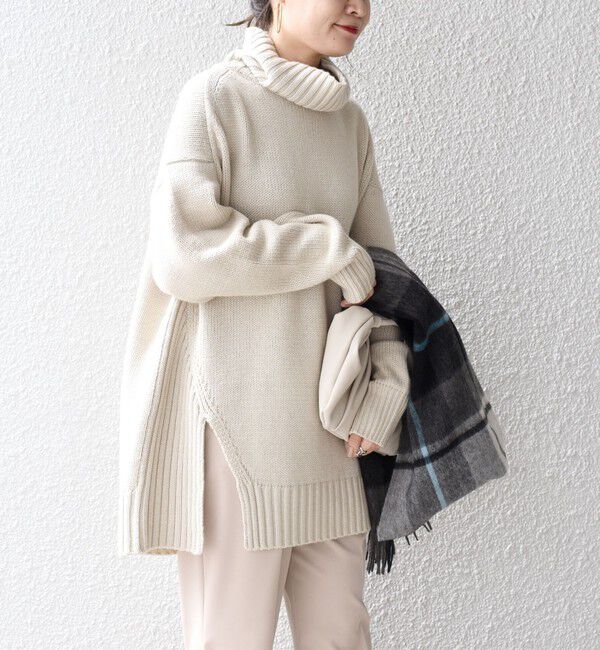 SHIPS for women「〈手洗い可能〉サイド スリット タートル プルオーバー」|ニット・セーター|