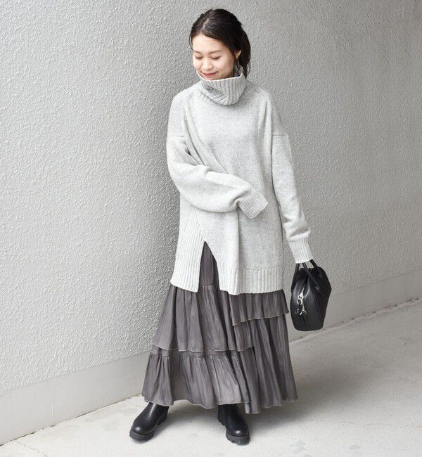 SHIPS for women「〈手洗い可能〉サイド スリット タートル プルオーバー」|ニット・セーター|