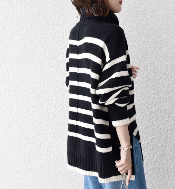 SHIPS for women「〈手洗い可能〉サイド スリット タートル プルオーバー」|ニット・セーター|