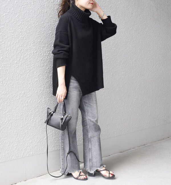 SHIPS for women「〈手洗い可能〉サイド スリット タートル プルオーバー」|ニット・セーター|