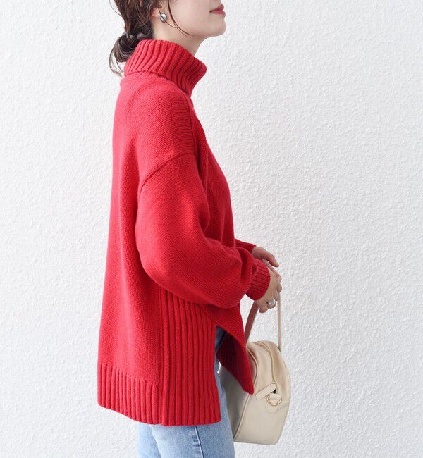 SHIPS for women「〈手洗い可能〉サイド スリット タートル プルオーバー」|ニット・セーター|