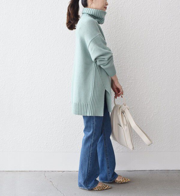 SHIPS for women「〈手洗い可能〉サイド スリット タートル プルオーバー」|ニット・セーター|