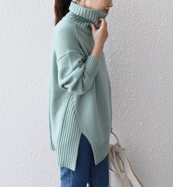 SHIPS for women「〈手洗い可能〉サイド スリット タートル プルオーバー」|ニット・セーター|