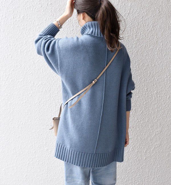 SHIPS for women「〈手洗い可能〉サイド スリット タートル プルオーバー」|ニット・セーター|