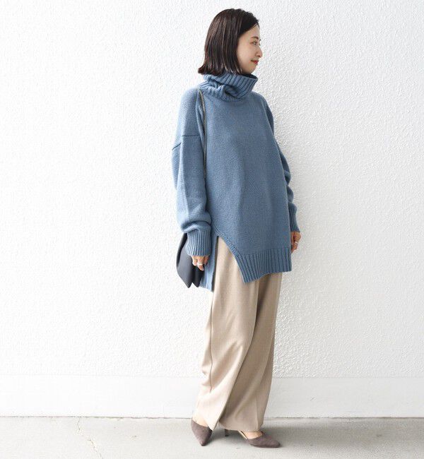 SHIPS for women「〈手洗い可能〉サイド スリット タートル プルオーバー」|ニット・セーター|