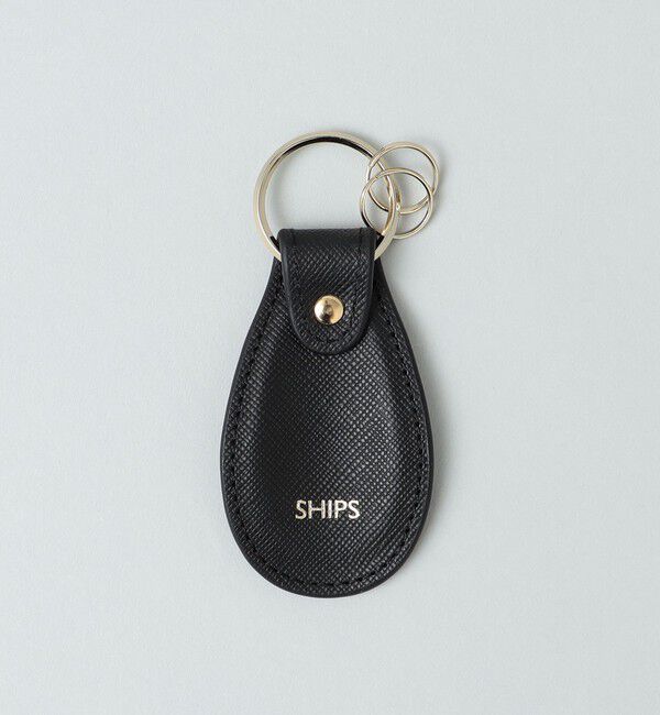 SHIPS「SHIPS: SAFFIANO LEATHER シューホーン キーホルダー」|チャーム・キーホルダー|ブラック