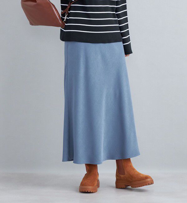 SHIPS for women「〈手洗い可能〉フィブリルサテン マーメイド スカート◇」|スカート|ブルー