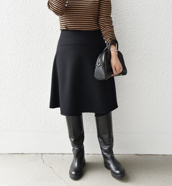 SHIPS any「SHIPS any: フレア ミディ スカート」|スカート|ブラック