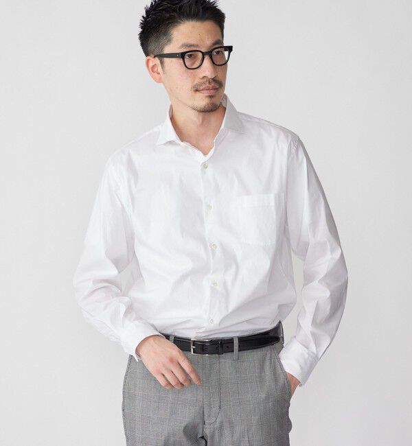 SHIPS「SHIPS: セミワイドカラー スーパーストレッチ ロングスリーブ シャツ」|シャツ・ブラウス|