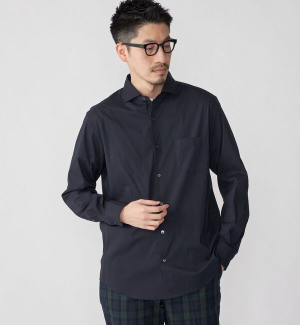 SHIPS「SHIPS: セミワイドカラー スーパーストレッチ ロングスリーブ シャツ」|シャツ・ブラウス|