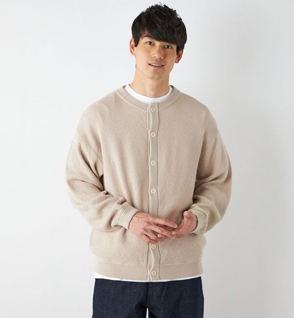 SHIPS any「【SHIPS any別注】SKOOKUM: 〈手洗い可能〉鹿の子 クルーネック カーディガン◇」|カーディガン|