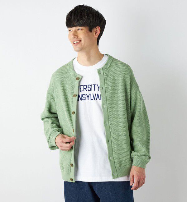 SHIPS any「【SHIPS any別注】SKOOKUM: 〈手洗い可能〉鹿の子 クルーネック カーディガン◇」|カーディガン|