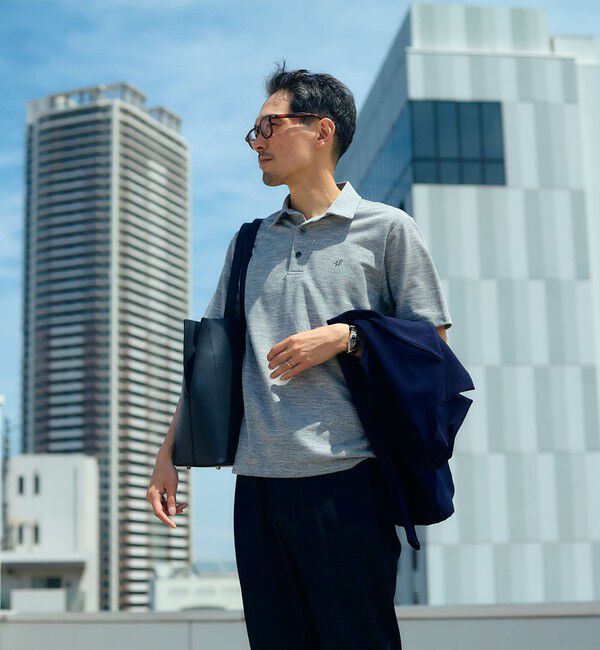 SHIPS「【WEB限定】SHIPS: 吸水速乾・UVケア Drymix（R）ワンポイントロゴ レギュラーカラー ポロシャツ」|ポロシャツ|