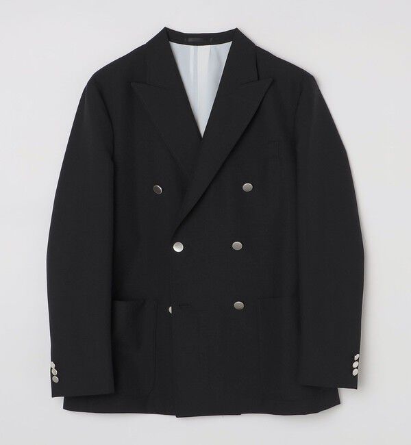SHIPS「BATEAUX DE SHIPS: ウール/モヘヤ ダブルブレスト ジャケット」|テーラードジャケット|ブラック