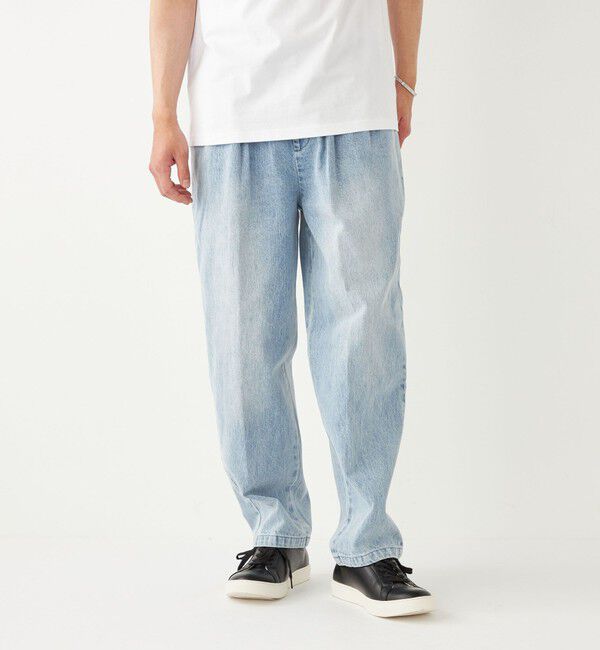 SHIPS Colors 「SHIPS Colors: テーパード ワイド トラウザー デニム◇」|デニム|ライトブルー