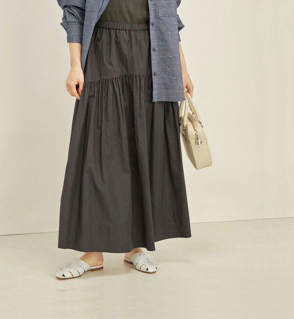 SHIPS for women「〈手洗い可能〉タフタ ティアード ロング スカート」|スカート|