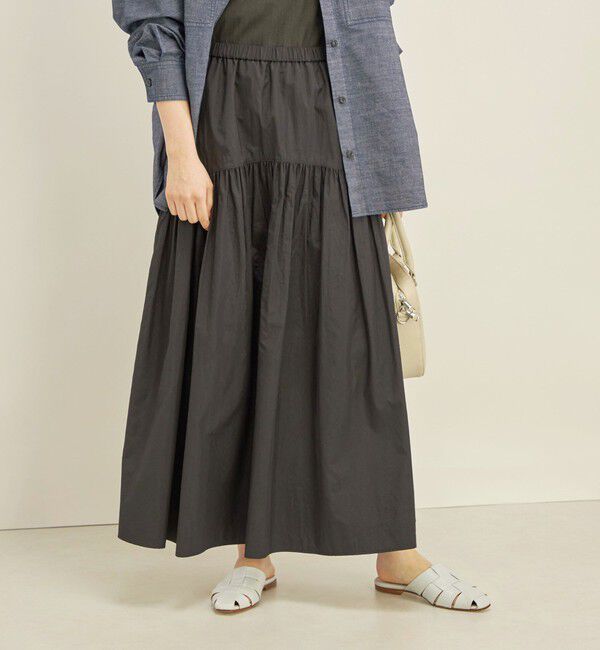 SHIPS for women「〈手洗い可能〉タフタ ティアード ロング スカート」|スカート|