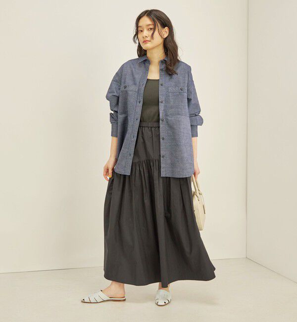 SHIPS for women「〈手洗い可能〉タフタ ティアード ロング スカート」|スカート|