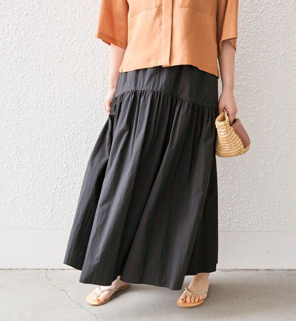 SHIPS for women「〈手洗い可能〉タフタ ティアード ロング スカート」|スカート|