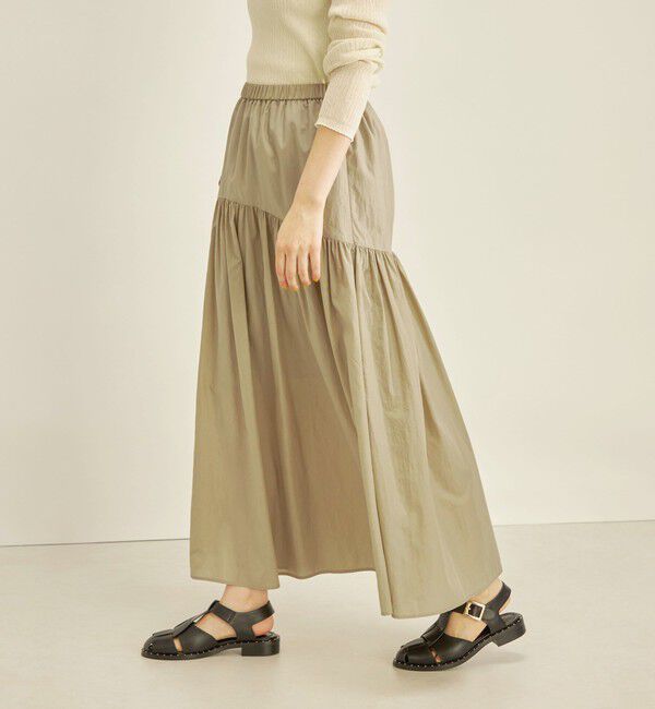 SHIPS for women「〈手洗い可能〉タフタ ティアード ロング スカート」|スカート|